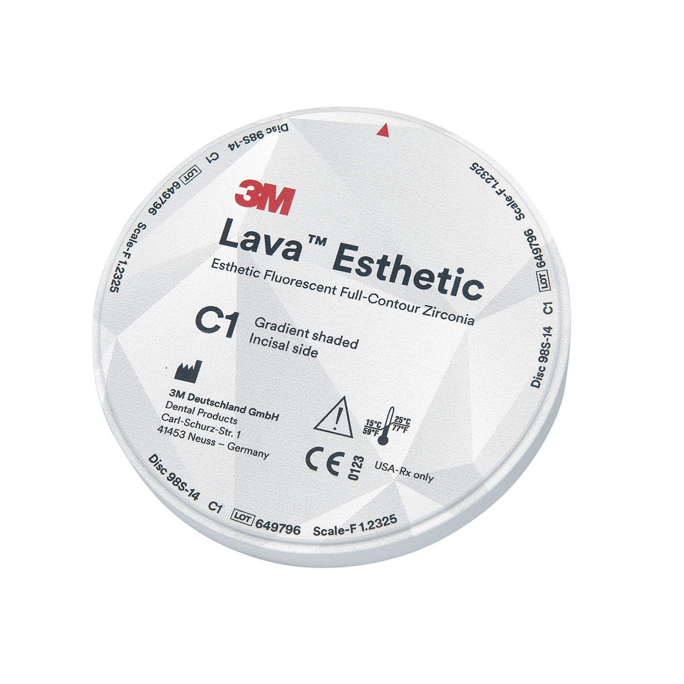3M Lava Esthetic CAD/CAM-Rohling, ø 98,5 x 14 mm, C1