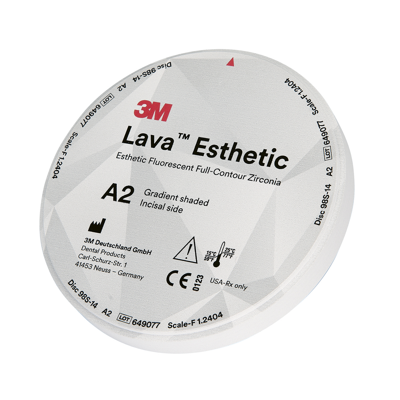 3M Lava Esthetic CAD/CAM-Rohling, ø 98,5 x 14 mm, A2