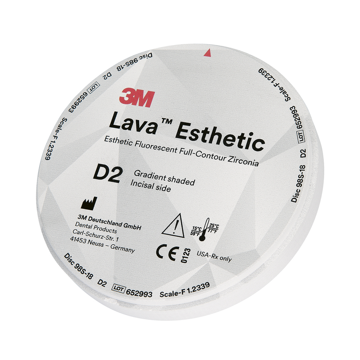 3M Lava Esthetic CAD/CAM-Rohling, ø 98,5 x 18 mm, D2